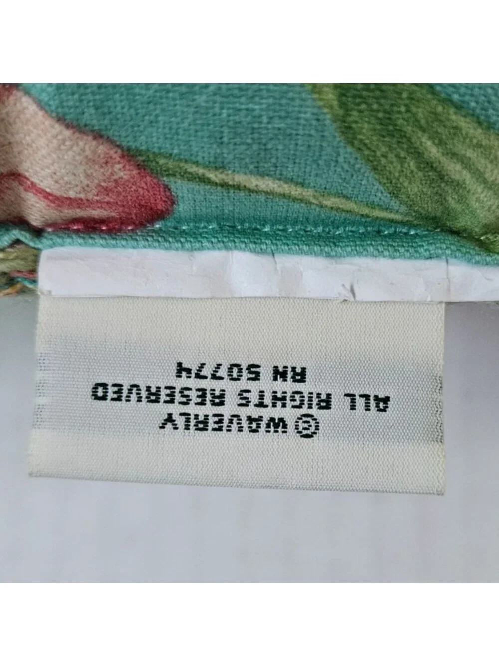 Waverly Orchid Cove Reversible Pillow 16X16 Green Turquoise Floral Tropical